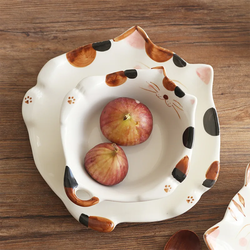 Cartoon Cat Ceramic Bowl Plate - Home Cooking For Cats 评论和价格