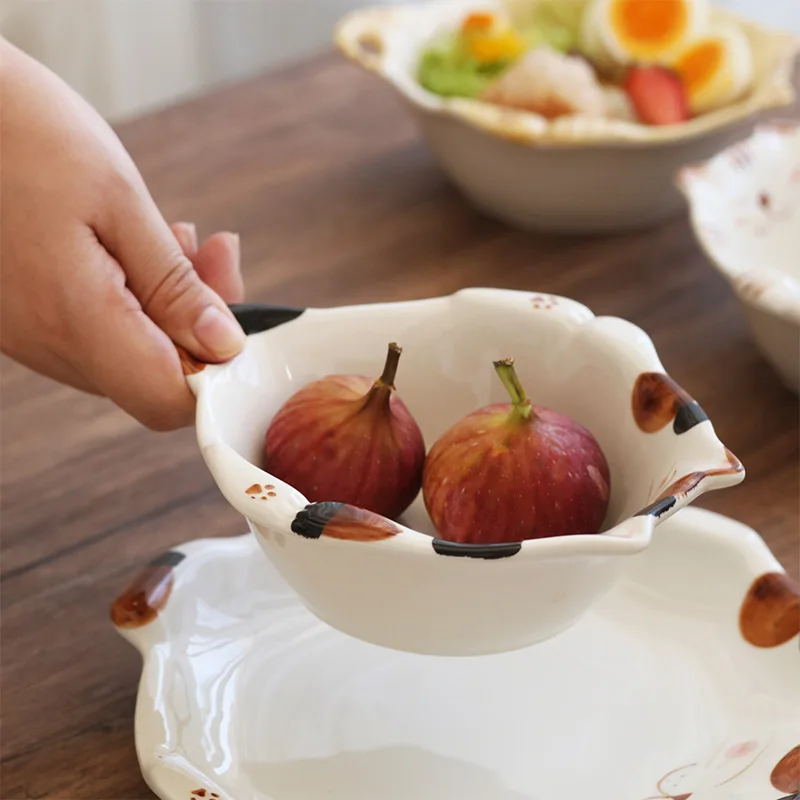 Cartoon Cat Ceramic Bowl Plate - Home Cooking For Cats 评论和价格