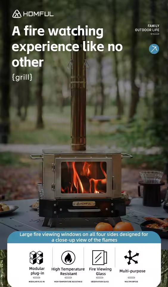 HOMFUL Portable Firewood Stove - Home Cooking Meals 评论和价格