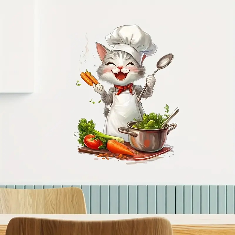 Cartoon Cat Cooking Stickers,  - Home Cooking For Cats 评论和价格