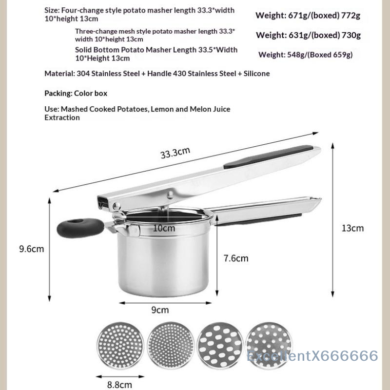 Stainless Steel Potato Ricer H - Home Cooking In 评论和价格