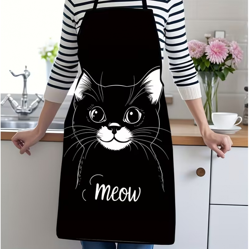 Cute Black Cat Print Apron, 1- - Home Cooking For Cats 评论和价格