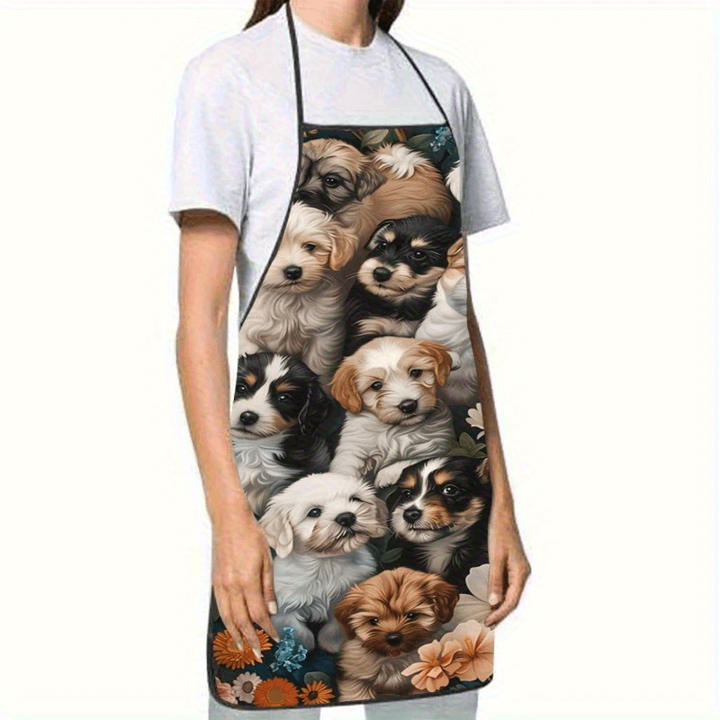 Dog Flower Theme Apron Unisex  - Home Cooking For Dogs 评论和价格