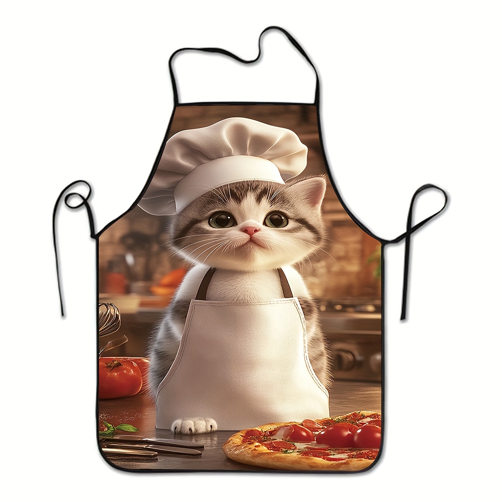1pc Unisex Kitchen Apron Chef, - Home Cooking For Cats 评论和价格