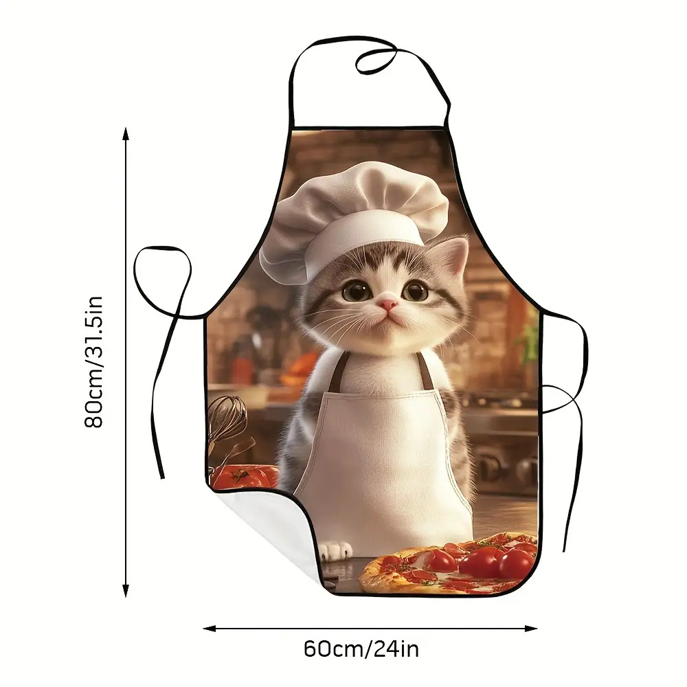 1pc Unisex Kitchen Apron Chef, - Home Cooking For Cats 评论和价格