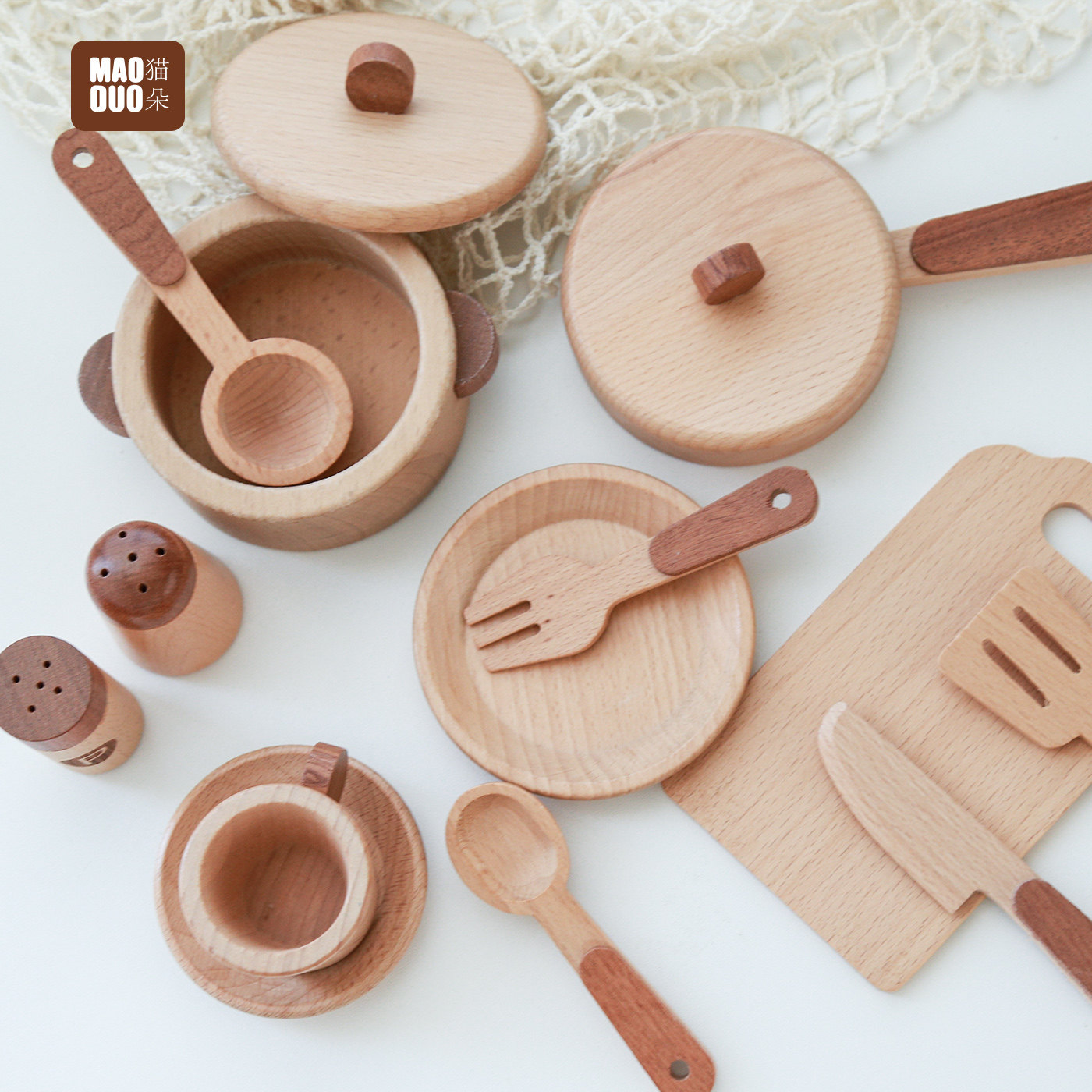 Maoduo Toys Beech Wooden Kids  - Home Cooking Utensils 评论和价格