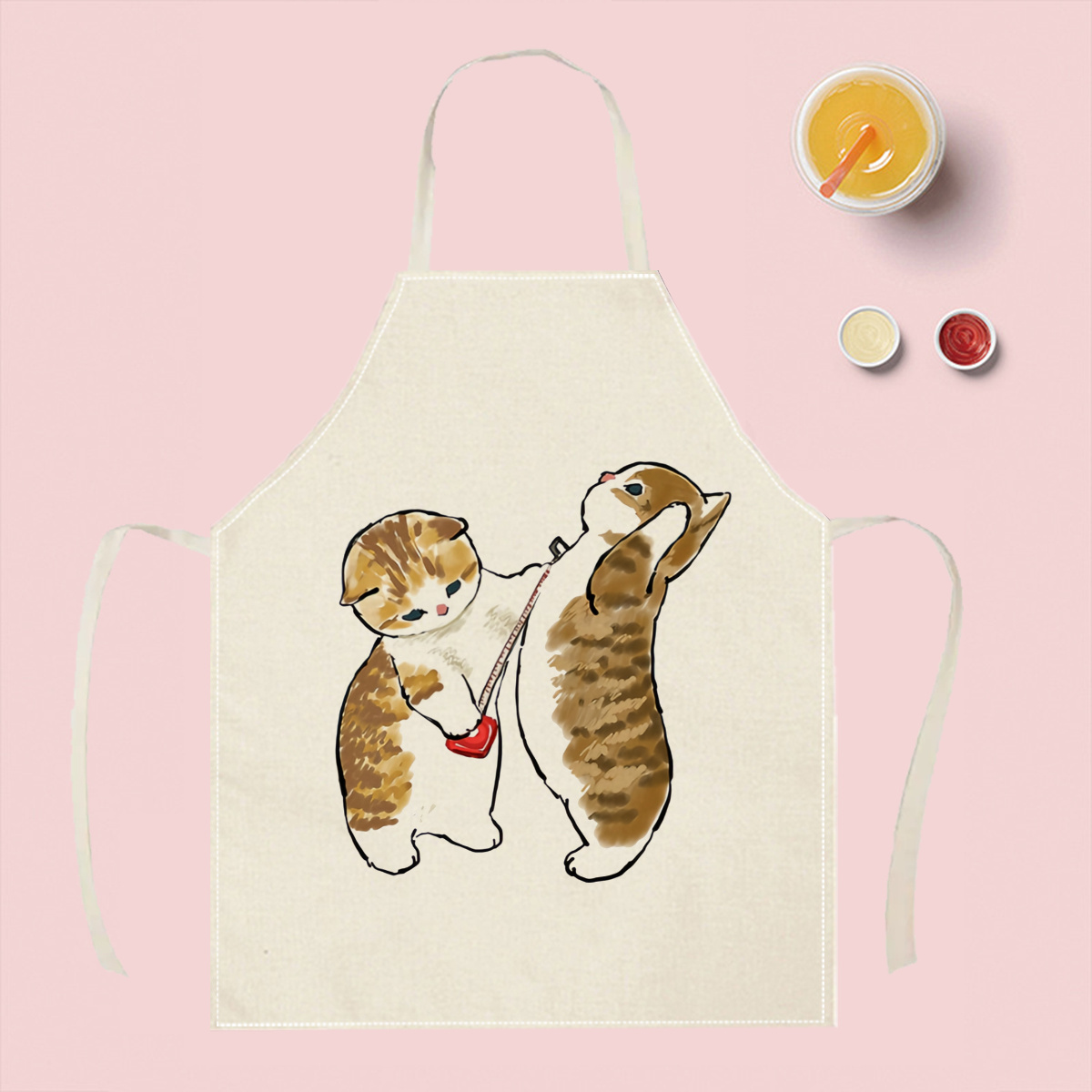 1pc Cute Cats Playing Apron Li - Home Cooking For Cats 评论和价格